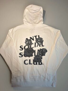 Anti Social Social Club Black Rose Hoodie Pullover Sweatshirt Mens Size M